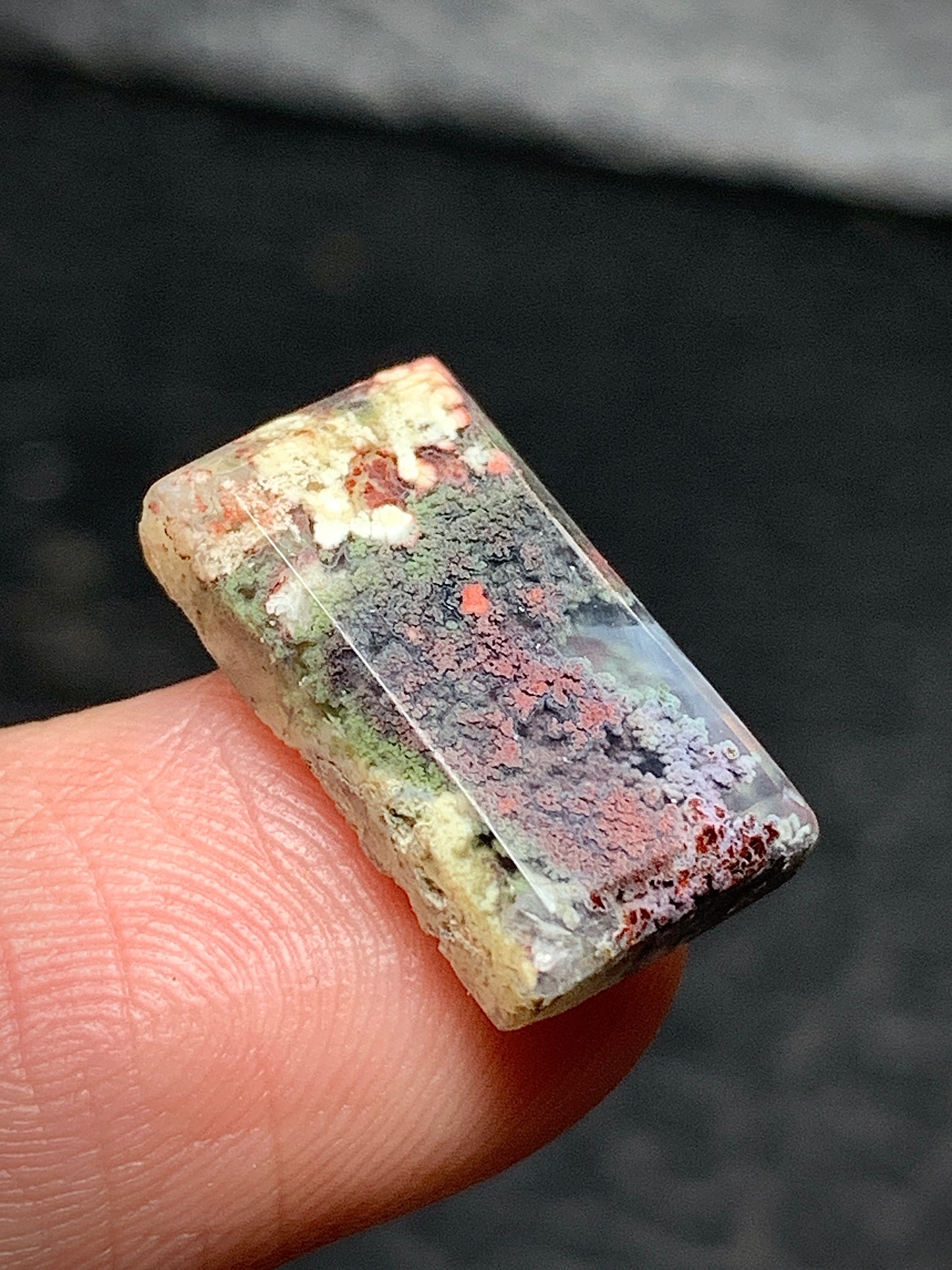 Tiny Moss Agate Rectangle Cabochon 15x8.4x3mm