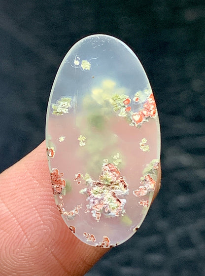 Tiny Moss Agate Oval Cabochon 21x11x4mm