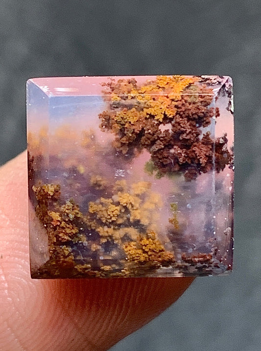 Tiny Moss Agate Square Cabochon 12x12x5mm