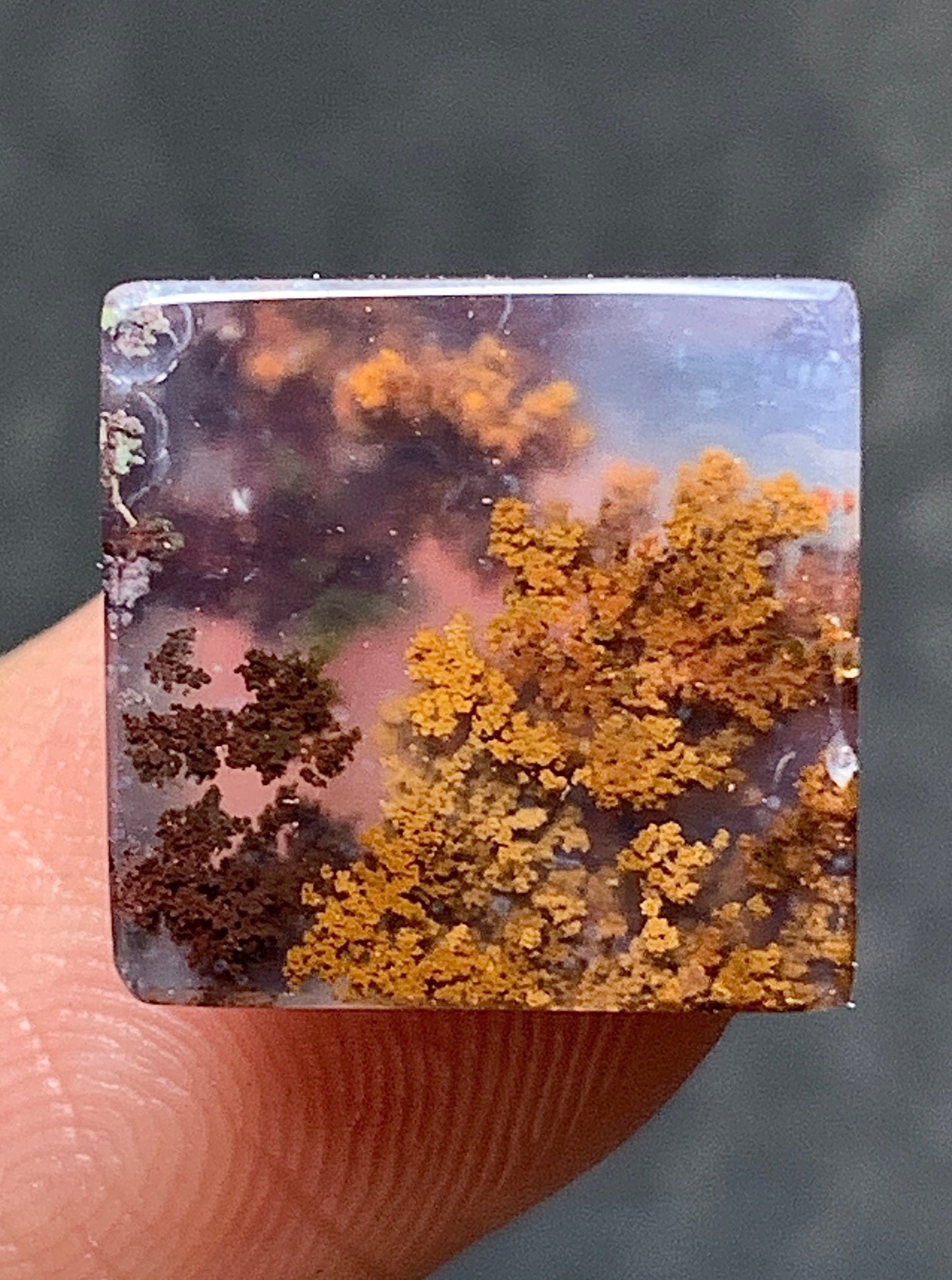 Tiny Moss Agate Square Cabochon 12x12x5mm