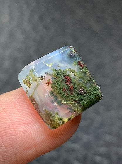 Tiny Moss Agate Square Cabochon 12x12x5mm