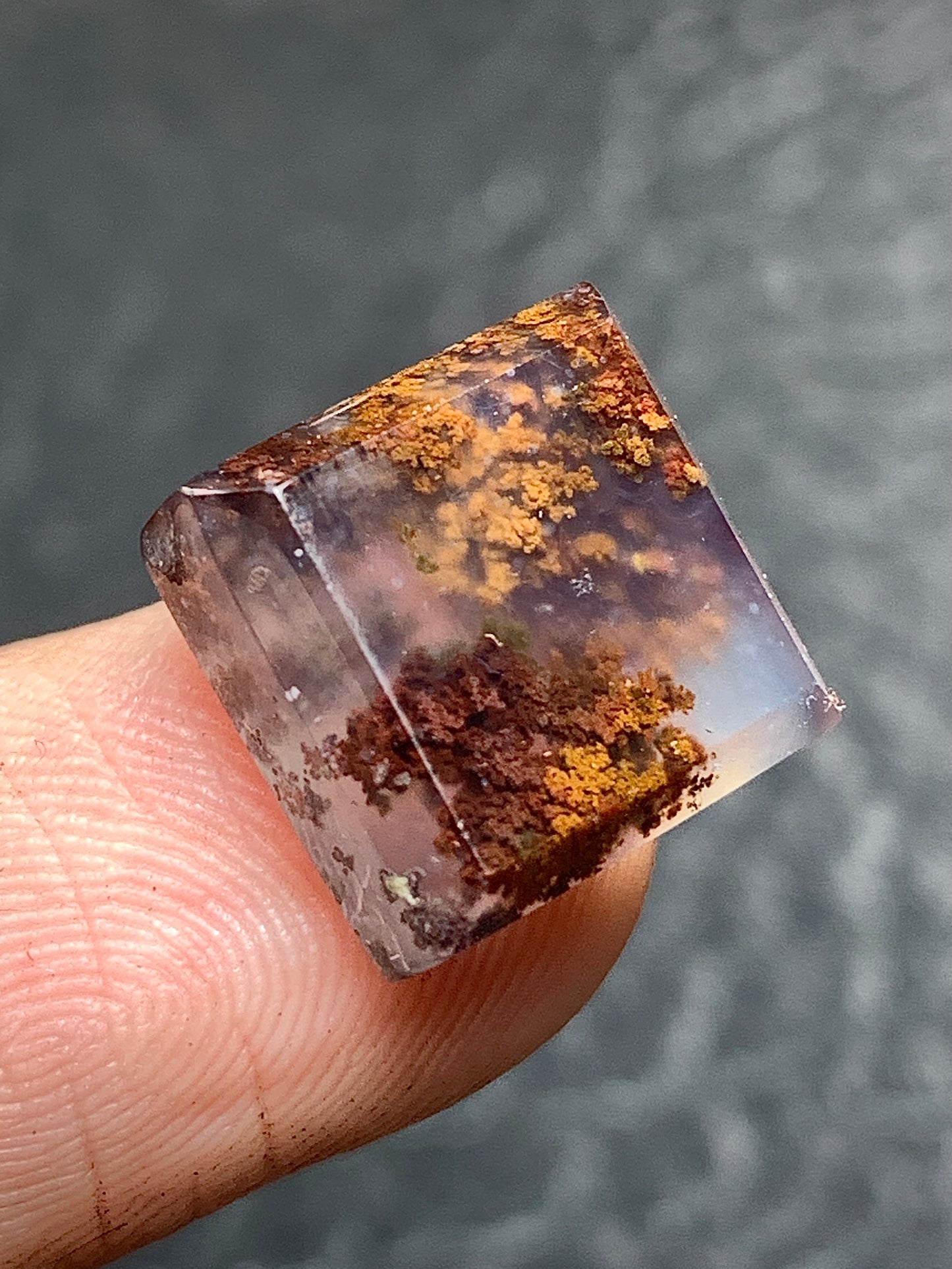 Tiny Moss Agate Square Cabochon 12x12x5mm