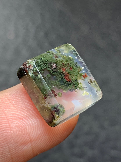 Tiny Moss Agate Square Cabochon 12x12x5mm