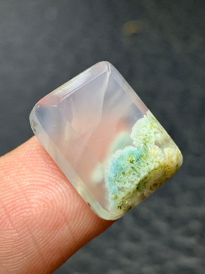 Unique Blue Moss Agate Rectangle Cabochon 15x11.5x5mm