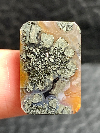 Unique Marcasite Agate Rectangle Cabochon 18x12x4mm