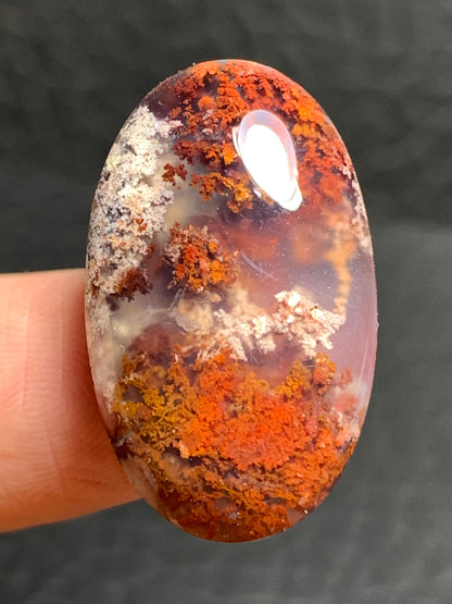 Scenic Moss Agate Oval Cabochon 26x16x7mm