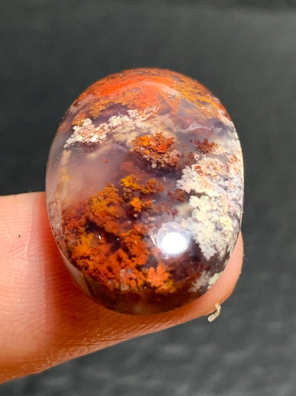 Scenic Moss Agate Oval Cabochon 26x16x7mm