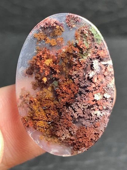 Unique Scenic Moss Agate Oval Cabochon 26x18x4.5mm