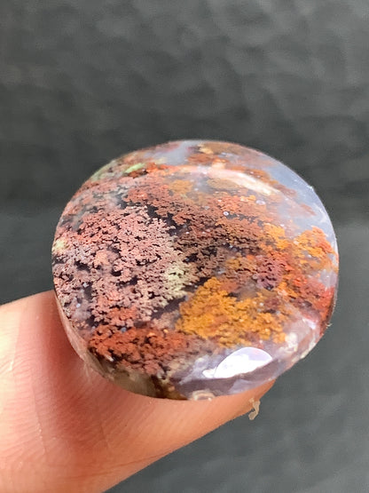 Unique Scenic Moss Agate Oval Cabochon 26x18x4.5mm