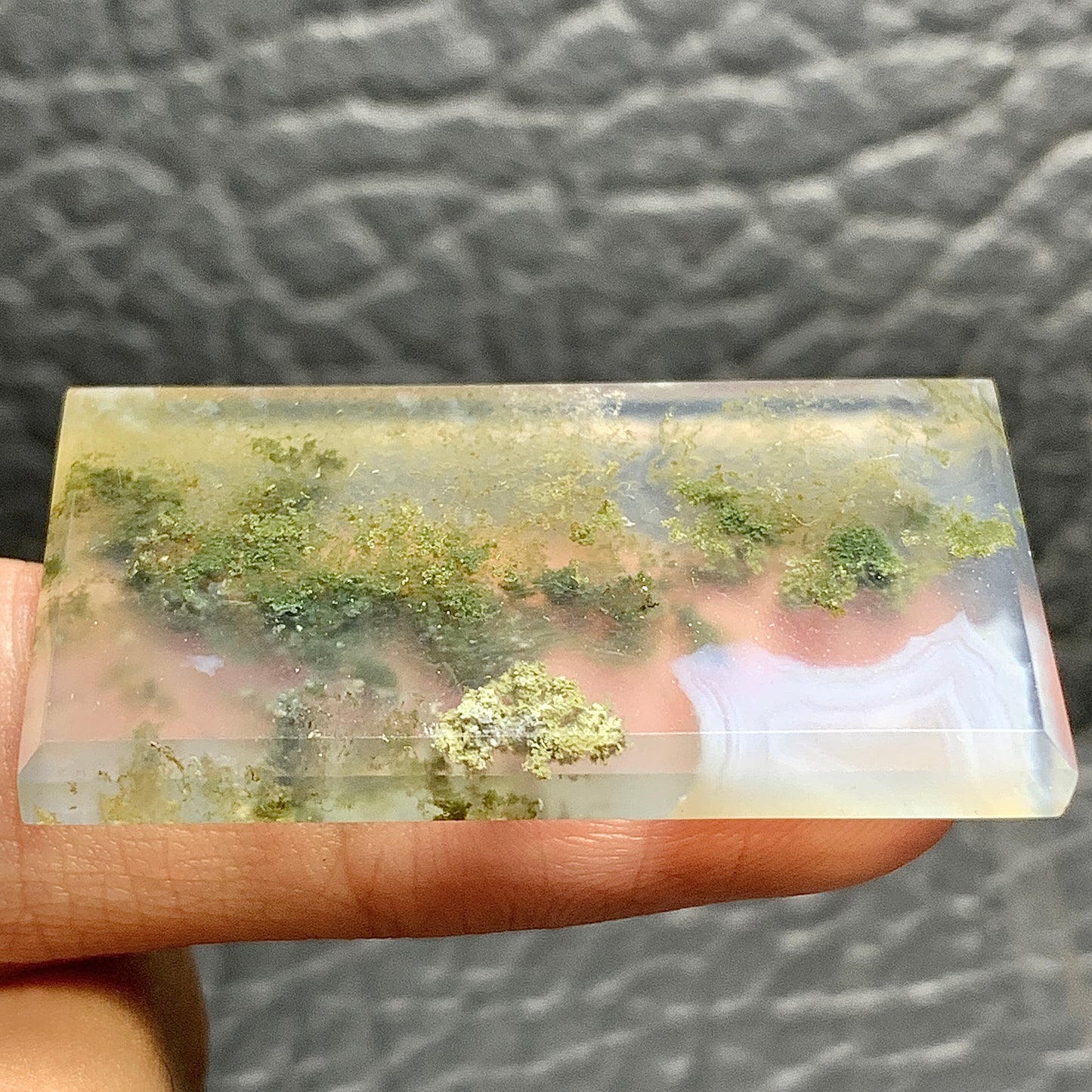 Scenic Moss Agate Rectangle Cabochon 40x22x4.5mm