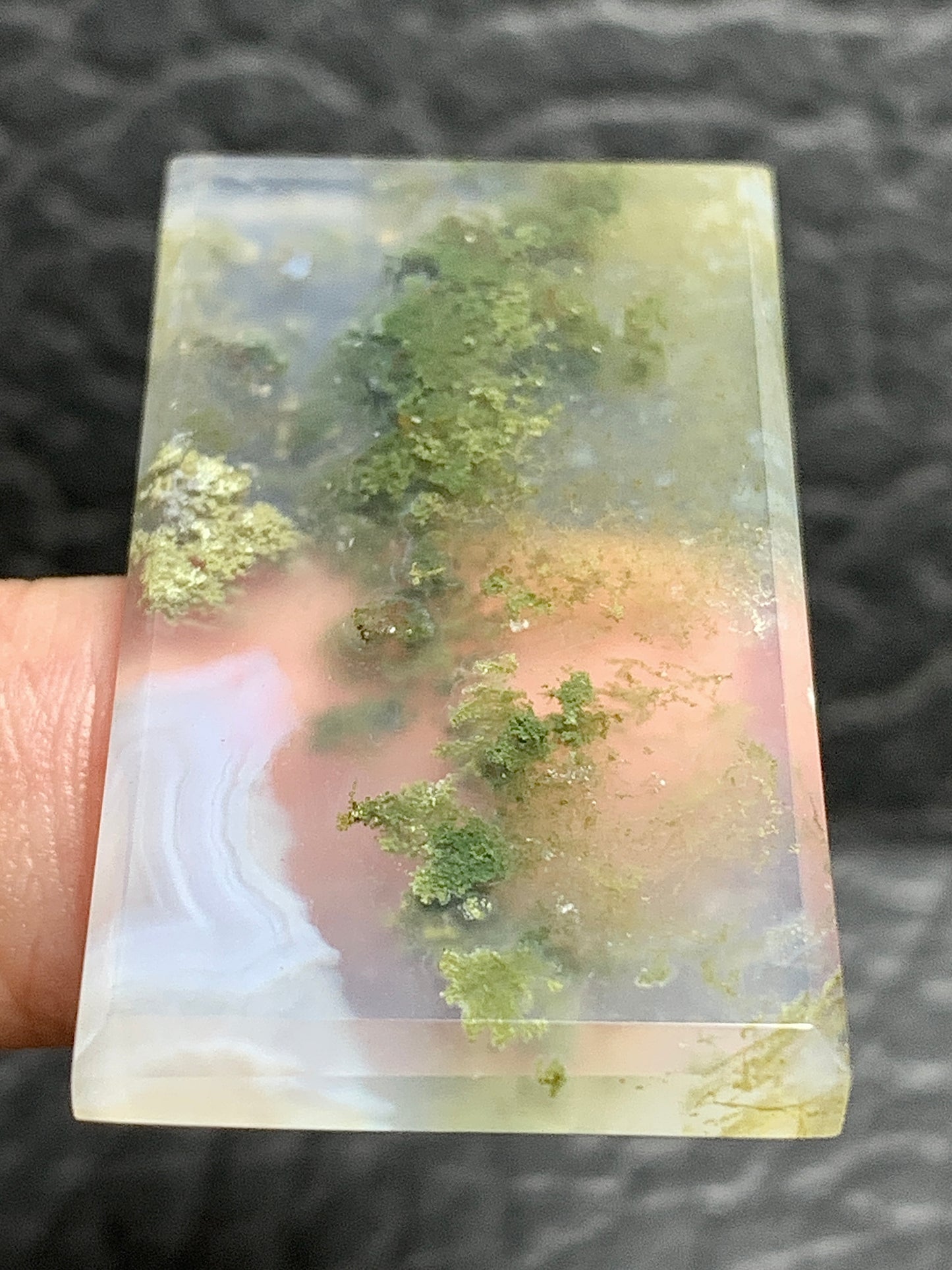 Scenic Moss Agate Rectangle Cabochon 40x22x4.5mm