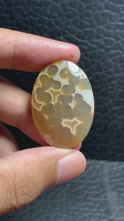 Orbicular Agate Oval Cabochon 34x24x5.3mm