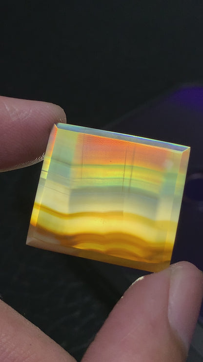 Rainbow Iris Agate Rectangle Cabochon 23x20.7x5mm