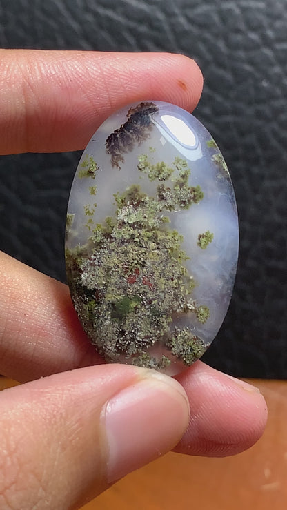 Scenic Moss Agate Oval Cabochon 38.6x24x6.8mm