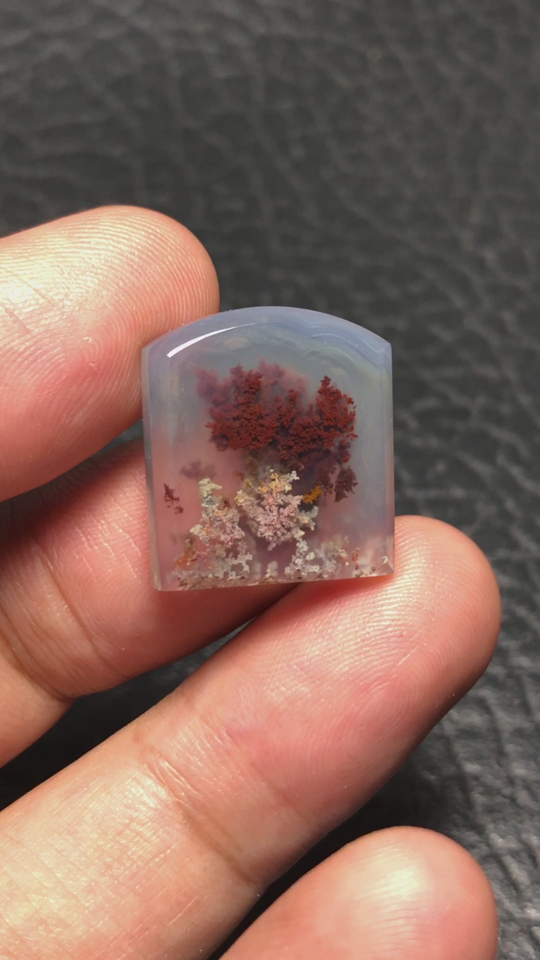 Watch the Beauty of Nature Come to Life: Java Moss Agate Cabochon with Scenic Underwater Patterns - Buy now at javamossagate.shop