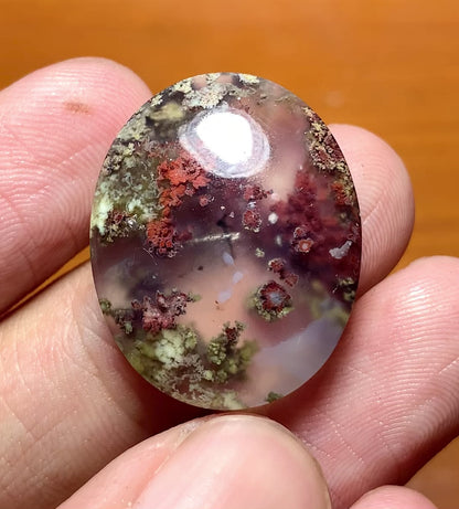 Scenic Moss Agate Oval Cabochon 23.5x19x7mm