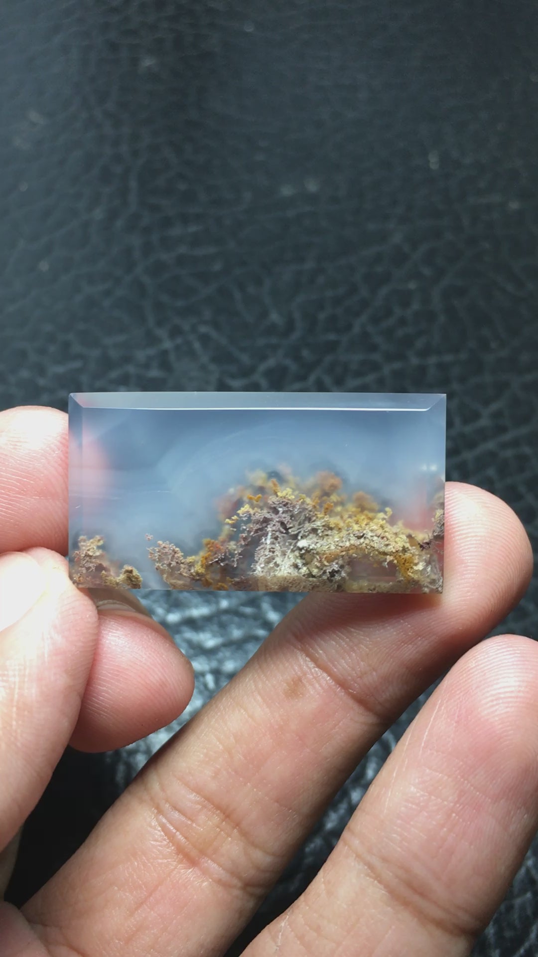 Cabochon made from Natural Java Moss Agate, also known as Scenic Moss Agate"