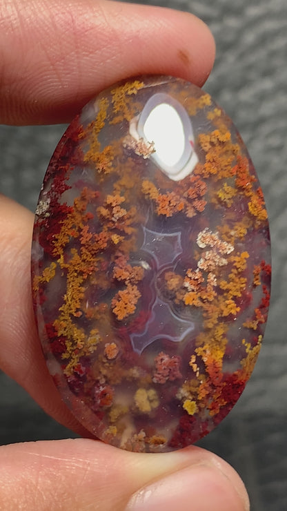 Scenic Moss Agate Oval Cabochon 38x24x7.5mm