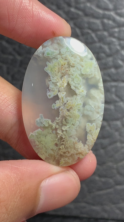 Scenic Moss Agate Oval Cabochon 36x23x6.5mm