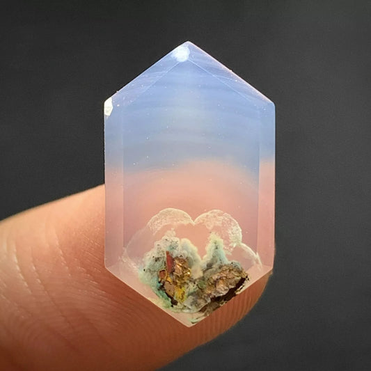 Tiny Chrysocolla Native Copper Cabochon 18x11x5mm
