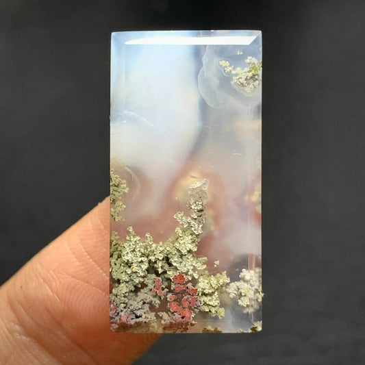 Scenic Moss Agate Cabochon 28x14x5mm