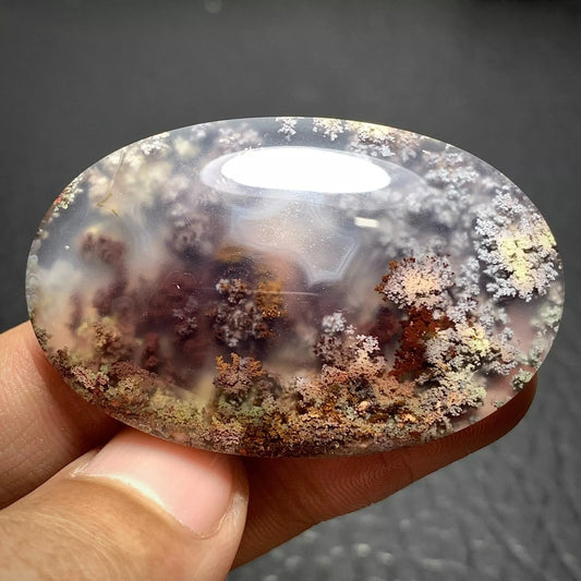 Scenic Moss Agate Cabochon 46x29.5x7mm
