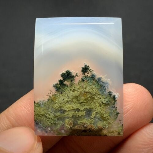 Scenic Moss Agate Cabochon 29.5x22x6mm