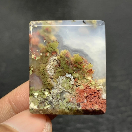 Scenic Moss Agate Cabochon 28x23x5mm
